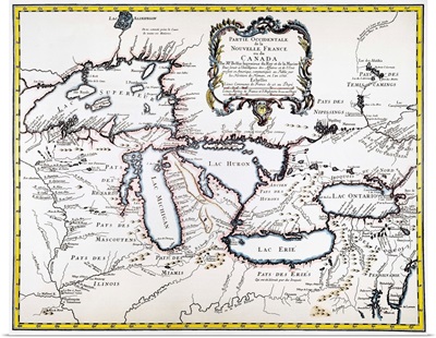 Great Lakes Map, 1755