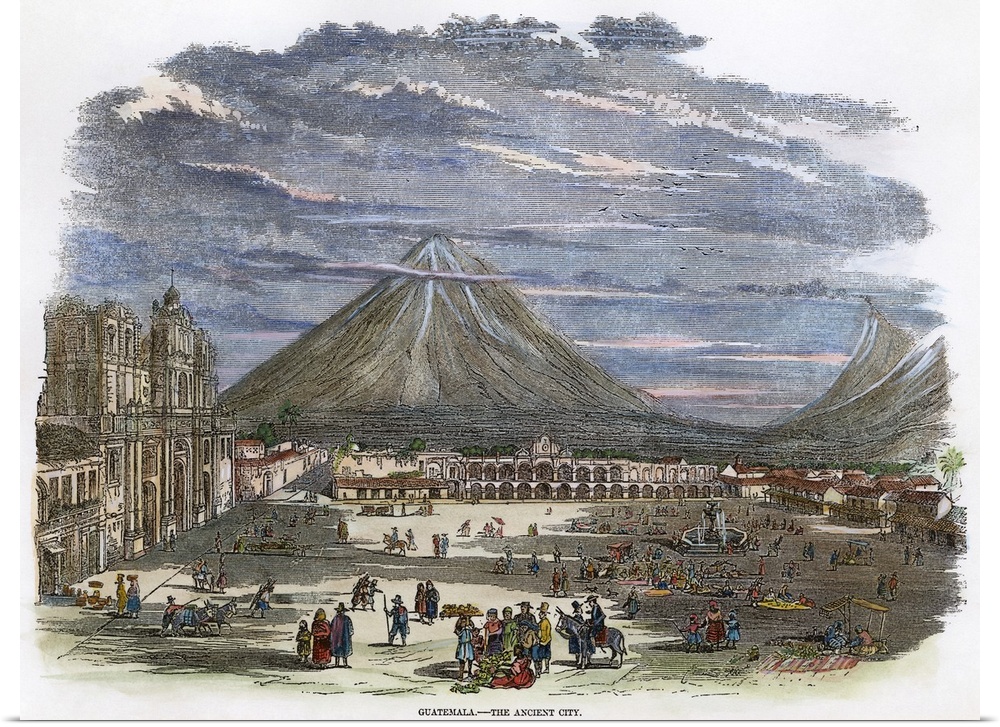 Guatemala City, 1856. the Valley City Of Guatemala In the Central Highlands. English Engraving, 1856.