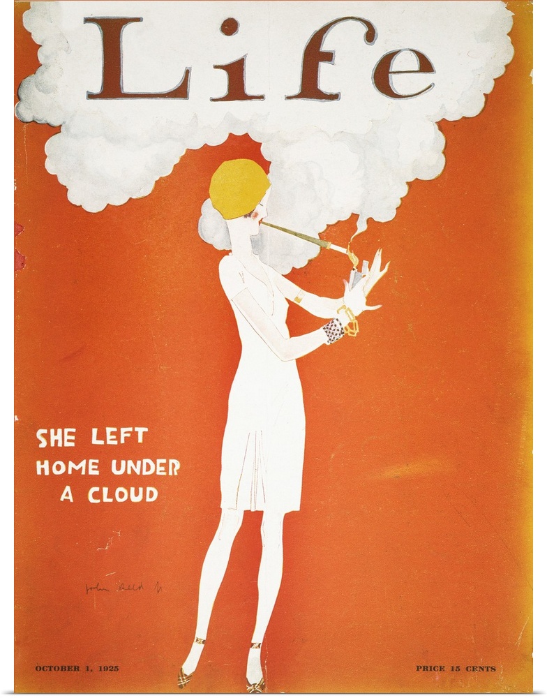 'She Left Home Under a Cloud.' Cover for 'Life,' 1925, by John Held, Jr.