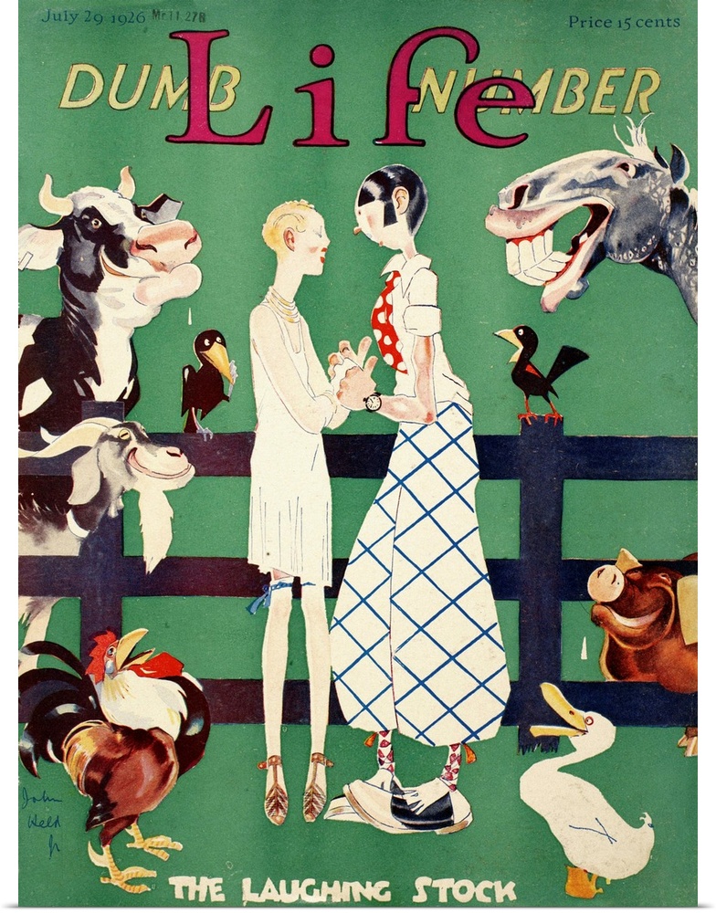 'The Laughing Stock.' 'Life' magazine cover, 1926, by John Held, Jr.