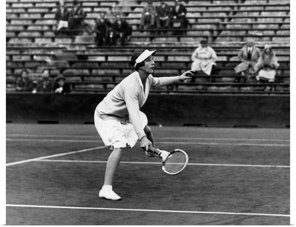 (1906-1998). American tennis player. Photographed during a match, c1930.