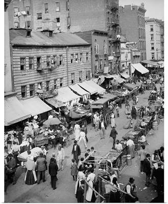 Hester Street on Manhattan's Lower East Side in New York City, 1900