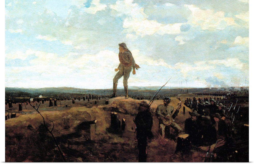 Homer, Defiance, 1864. 'Defiance, Inviting A Shot Before Petersburg.' Oil Painting By Winslow Homer, 1864.