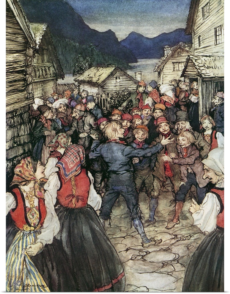 Peer among the Wedding Guests. Illustration by Arthur Rackham (1867-1939).