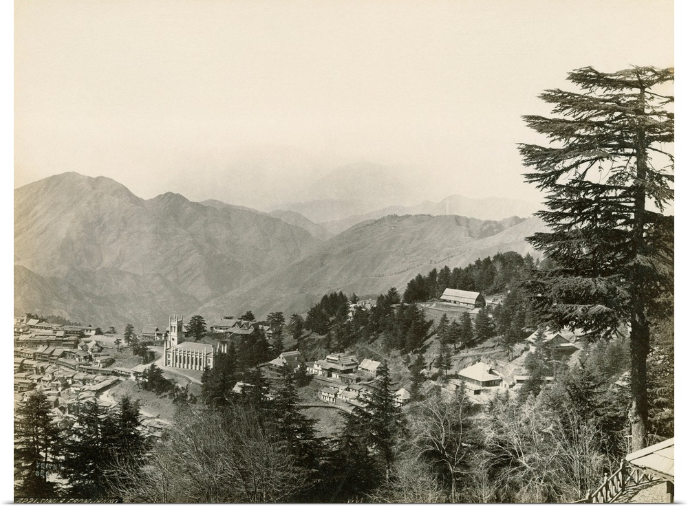 India, Shimla. A View Of Shimla, India. Photograph By Francis Frith, C1860.