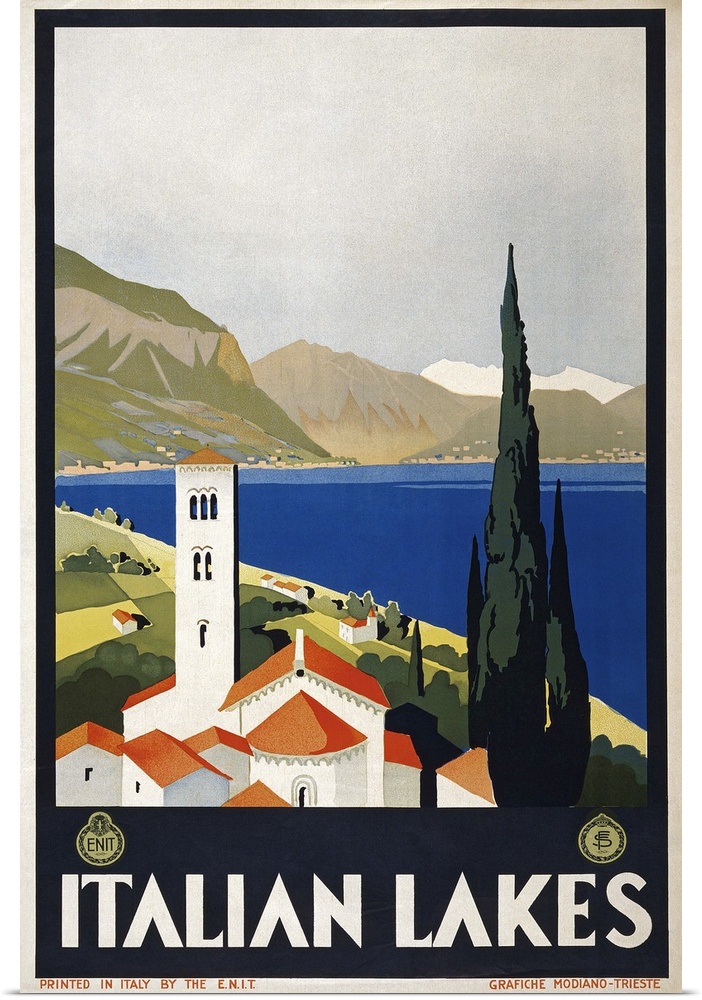 Poster promoting travel to Italy, c1930.