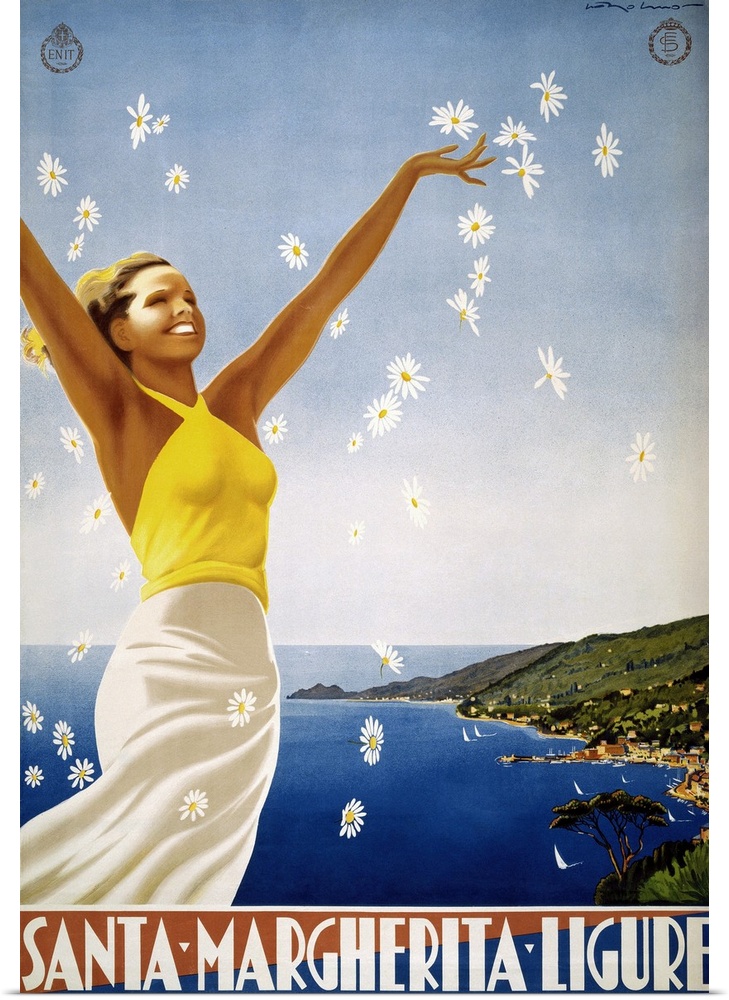 Poster promoting travel to Santa Margherita Ligure, Italy, 1951.