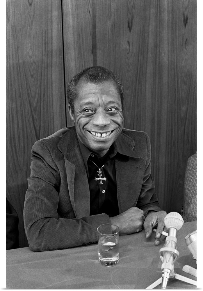 JAMES BALDWIN (1924-1987). American writer.  Photographed during a press conference for his new book, at the American Hote...