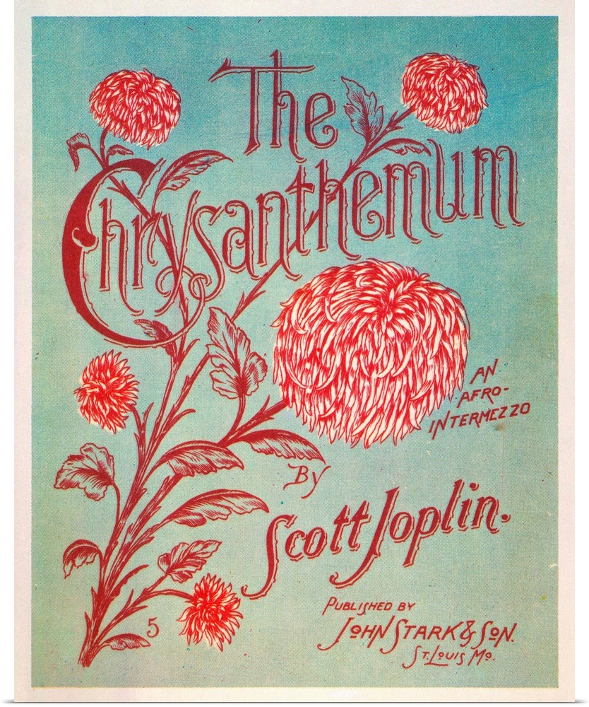 Lithograph sheet music cover of Scott Joplin's The Chrysanthemum (An Afro-Intermezzo), 1904.
