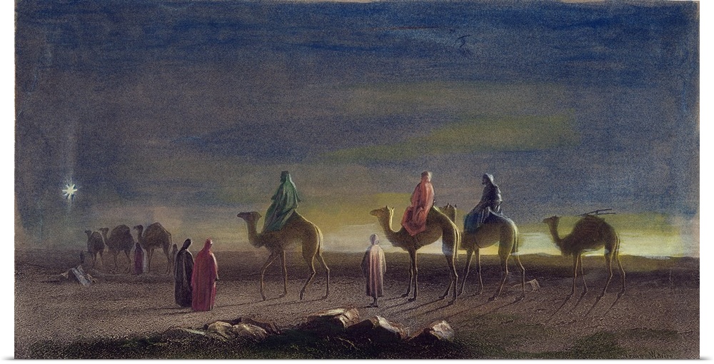 Journey Of the Magi. 'The Star In the East.' Steel Engraving, 19th Century, By Robert Brandard, After A Painting By Henry ...