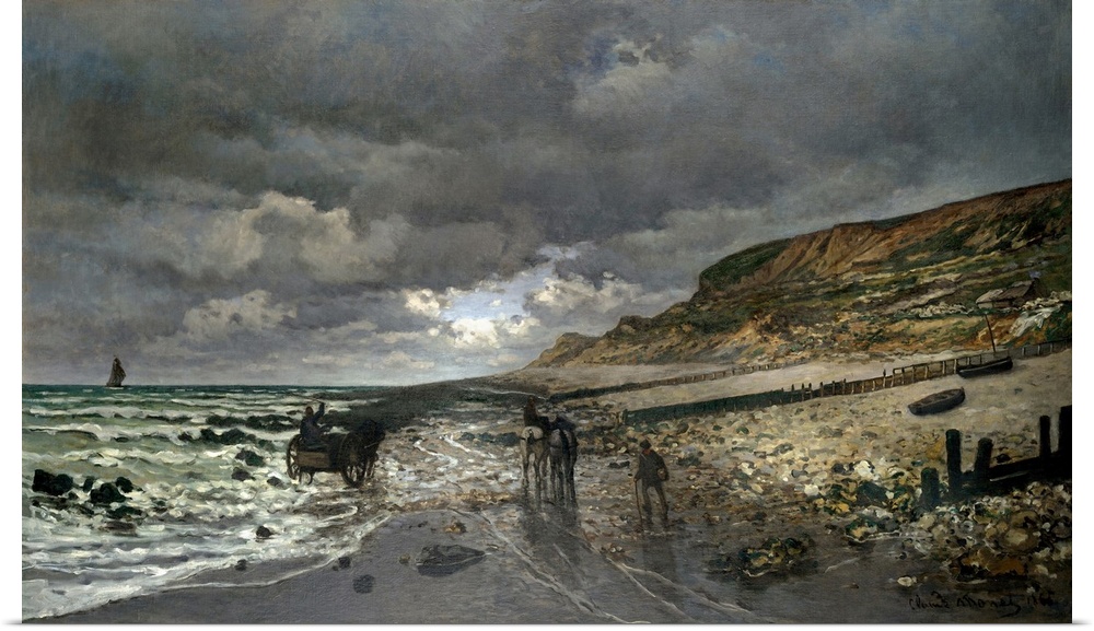 Monet, Low Tide, 1865. 'La Pointe De La Heve At Low Tide.' Oil On Canvas, Claude Monet, 1865.