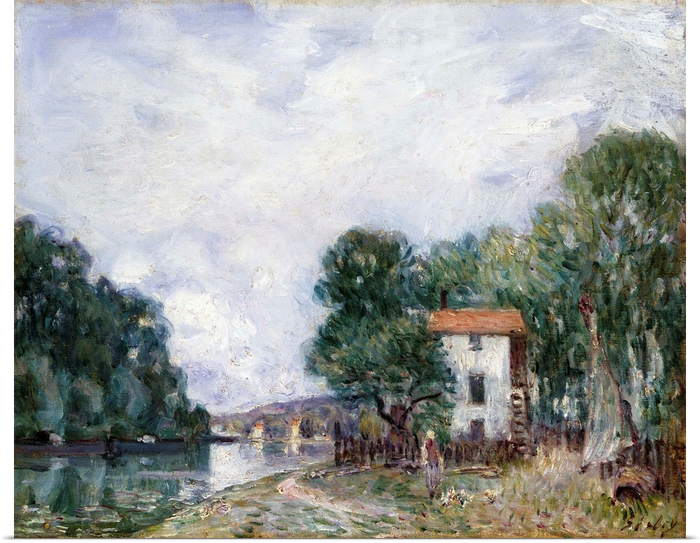 Sisley, Landscape. Oil On Canvas By Alfred Sisley (1839-1899).