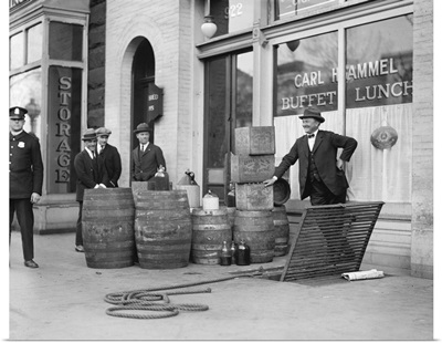 Liquor Raid, 1923, during Prohibition