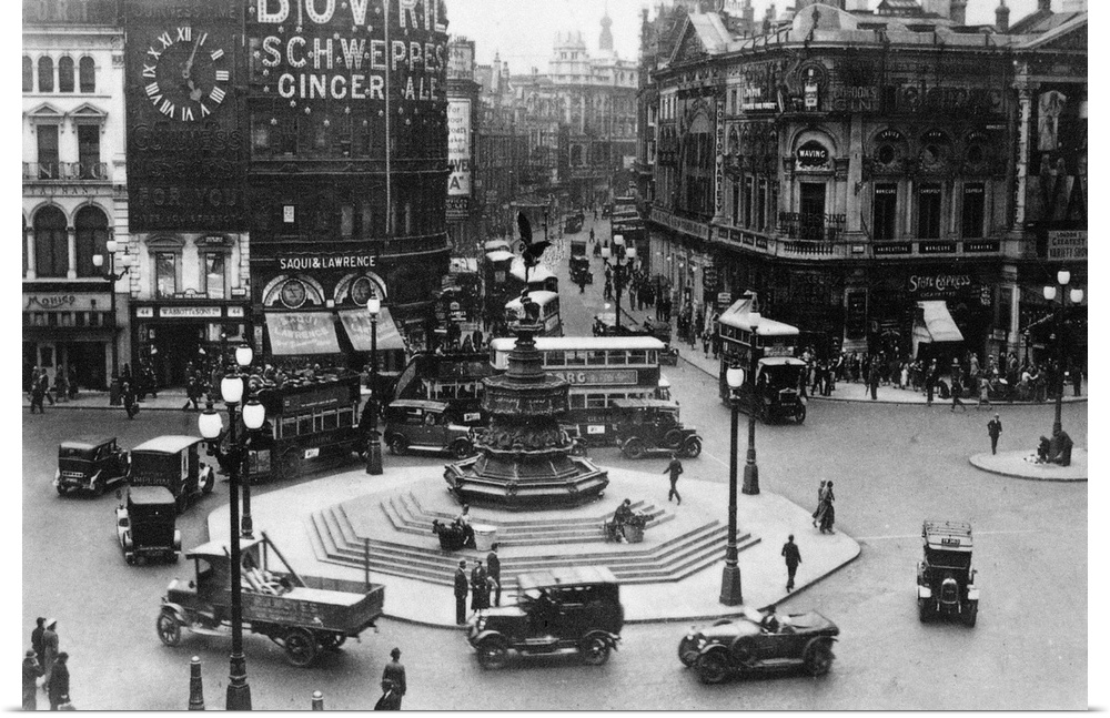 View of Piccadilly Circus, London, England. Photographed c1930.