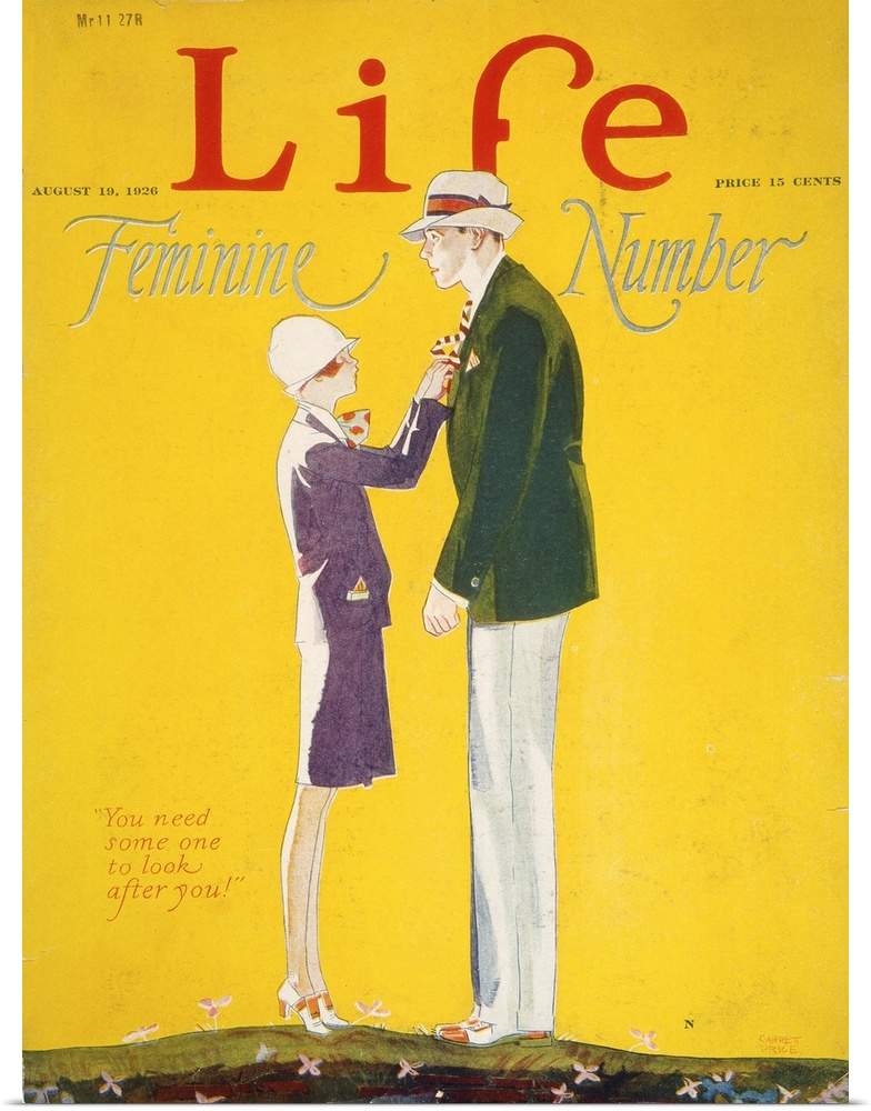 'You need some one to look after you.' Cover of a 'Feminine Number' of 'Life,' 1926.