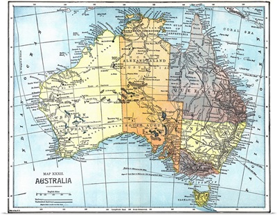 Map, Australia, c1890