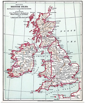 Map, British Isles, c1890