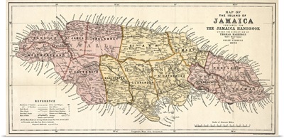 Map, Jamaica, 1893