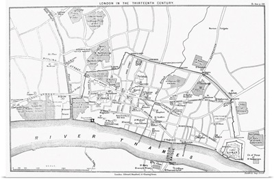Map, London, 13th Century