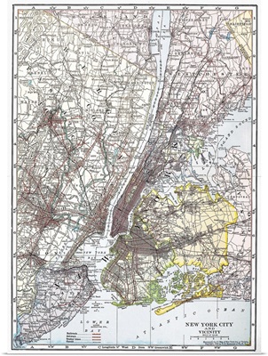 Map: New York Area, 1906