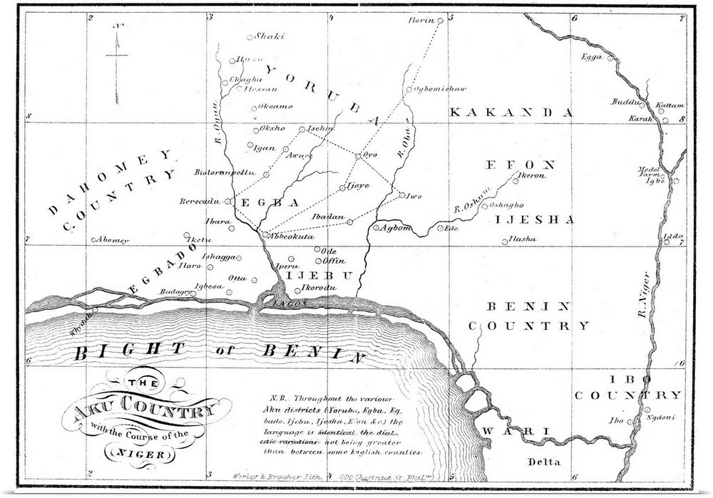 Map Of Africa, 1861. Lithographed Map From Robert Campbell's 'A Pilgrimage To My Motherland, An Account Of A Journey Among...