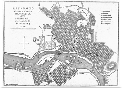 Map, Richmond, 1861