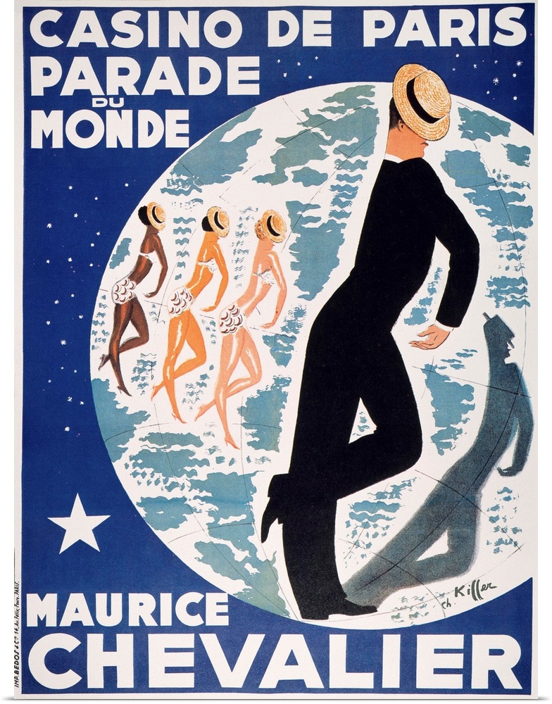 Maurice Chevalier (1888-1972) on a Casino de Paris poster, 1935.