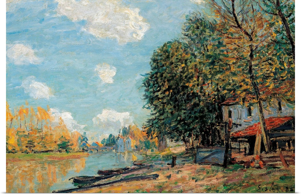 Sisley, Moret, 1877. 'Moret - the Banks Of the River Loing.' Oil On Canvas, Alfred Sisley, 1877.