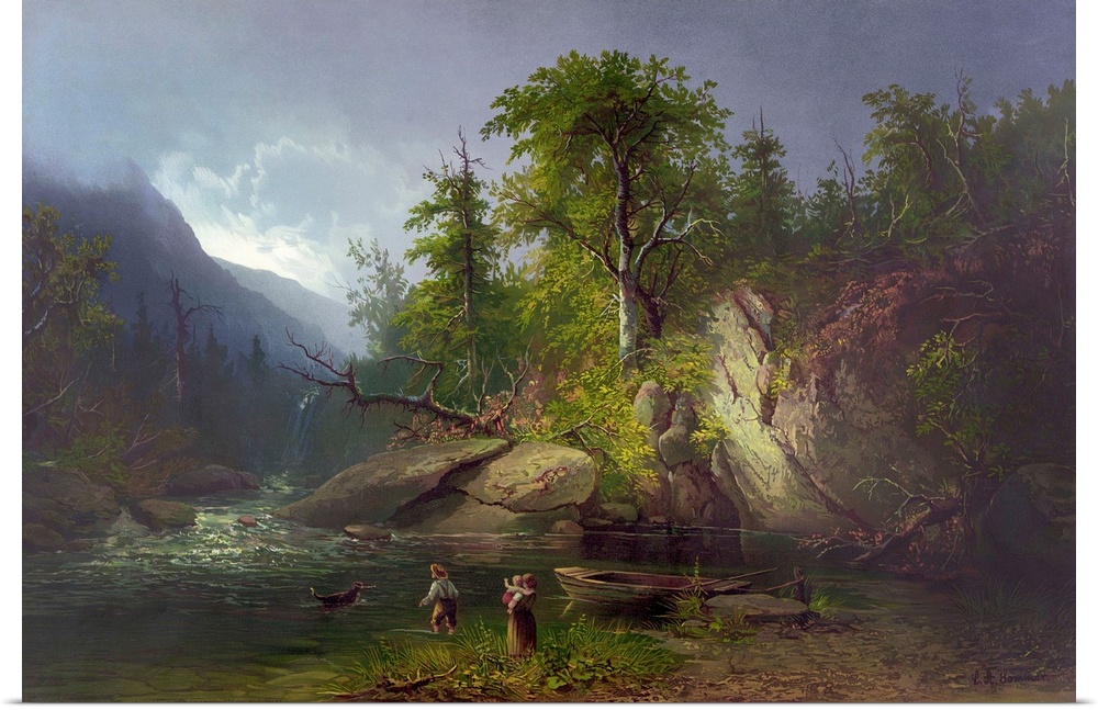 Adirondacks, C1812. 'Morning In the Adirondacks.' Chromolithograph After A Painting By C.A. Sommer, C1812.