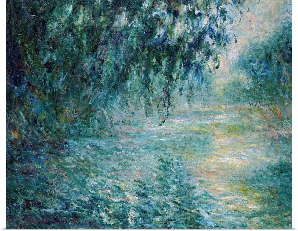 Monet, the Seine, 1898. 'Morning On the Seine.' Oil On Canvas, Claude Monet, 1898.