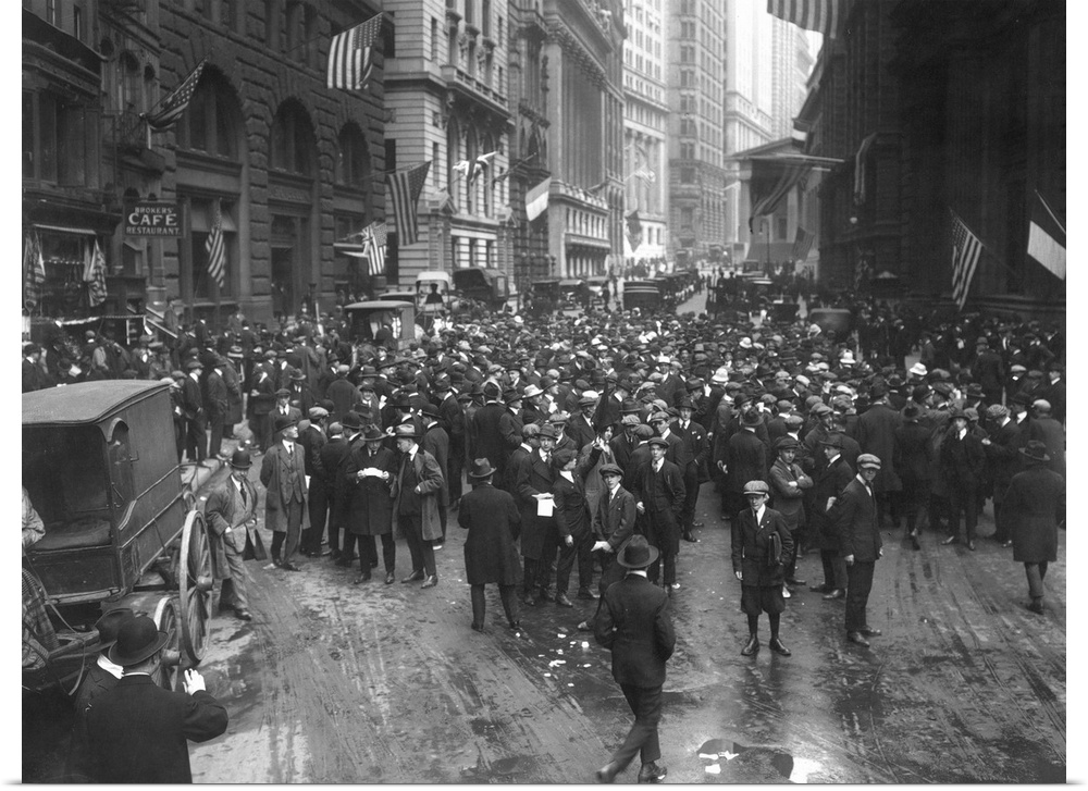 Curb Exchange brokers on Broad Street, c1915.