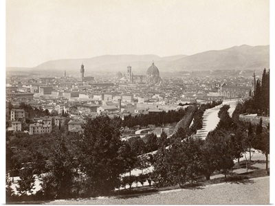 Panorama Of the Viale Dei Colli In Florence, Italy