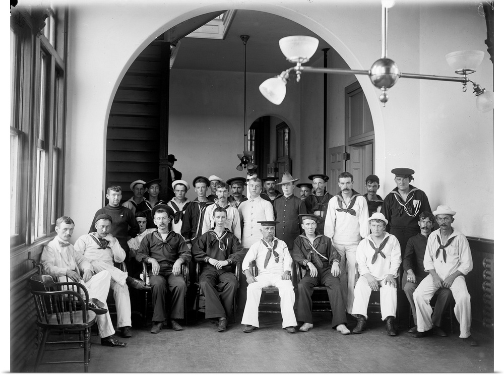Patients at the Brooklyn Navy Yard Hospital in Brooklyn, New York. Photograph, c1900.