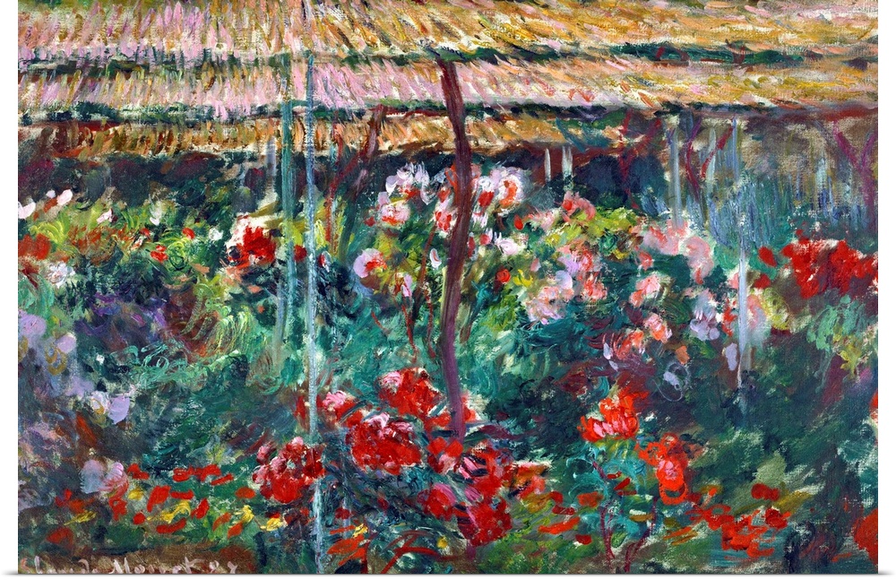 Monet, Peony Garden, 1887. Oil On Canvas, Claude Monet, 1887.