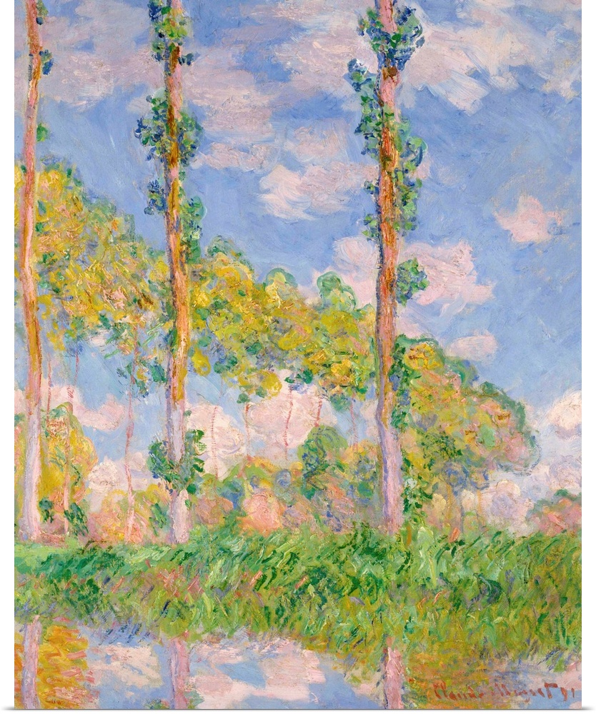 Monet, Poplars In the Sun. Oil On Canvas, Claude Monet, 1891.