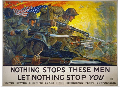 Poster to support American troops fighting in World War I
