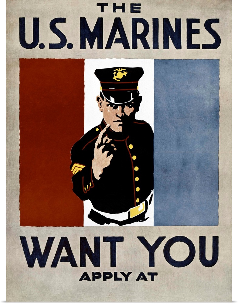 Recruiting poster for the U.S. Marines Corps during World War II, c1944.