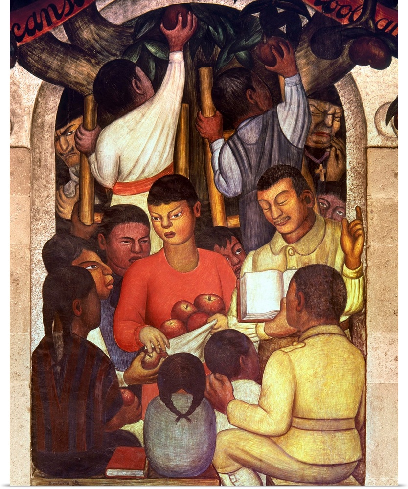 'Blessed Fruit of Knowledge.' Detail of a mural painting by Diego Rivera at the Ministry of Education in Mexico City, 1926.