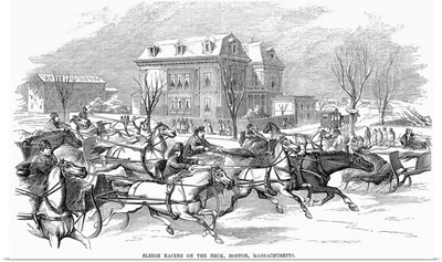 Sleigh Racing On the Neck, Boston, Massachusetts, 1854