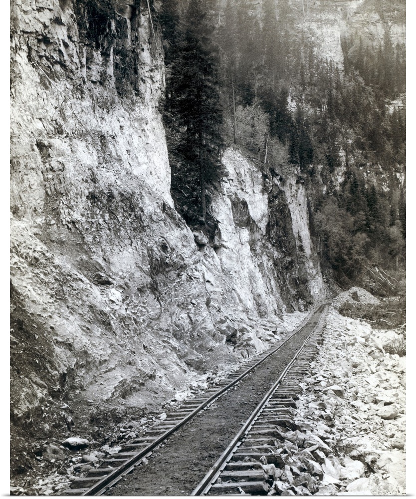 South Dakota, Canyon, 1890. A View Of Elk Canyon In the Black Hills In South Dakota, Along the Fort Pierre Railroad. Photo...