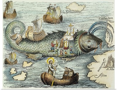 St. Brendan And His Monks Celebrate Mass On the Back Of A Whale