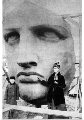 Statue Of Liberty, 1885, Face of the Statue of Liberty before asemblage
