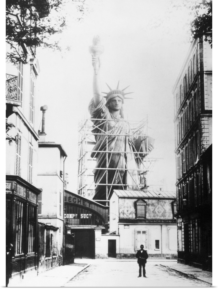 The Statue of Liberty under construction at the Monduit and Bechet workshop in Paris, France, c1884.