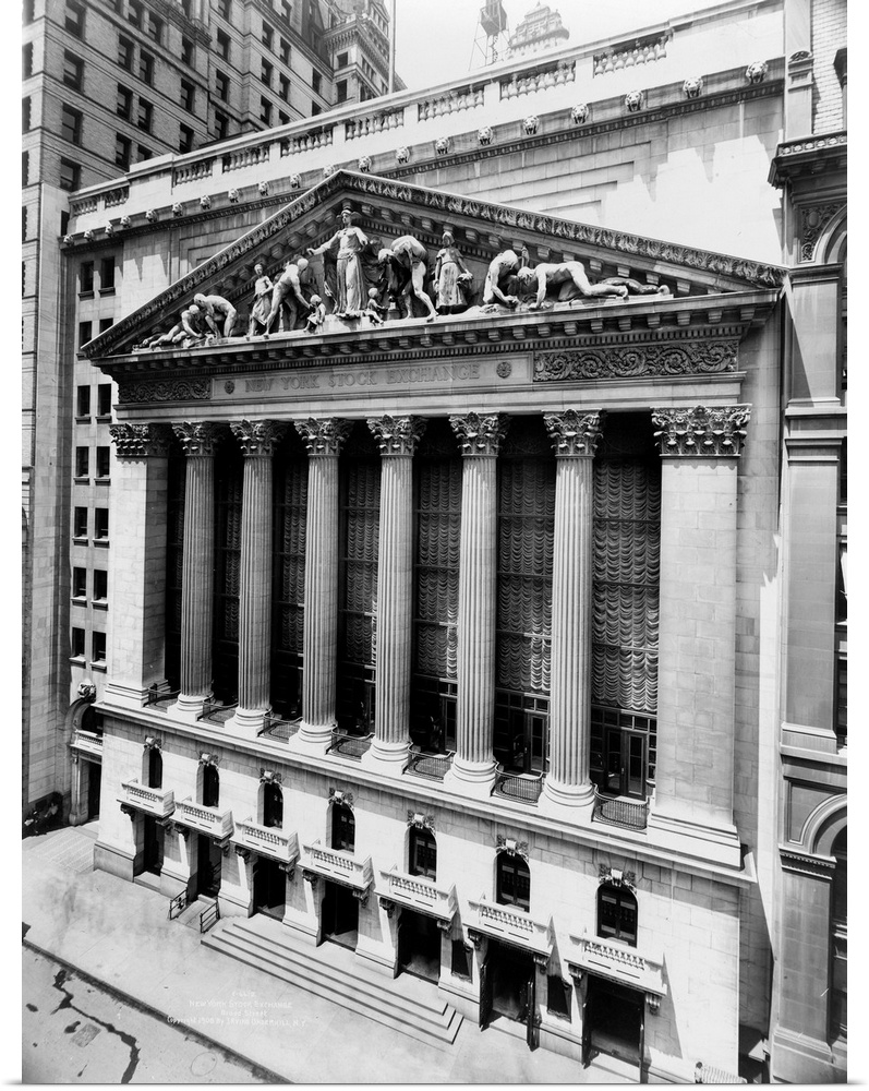 Exterior of the New York Stock Exchange. Photograph by Irving Underhill, c1908.