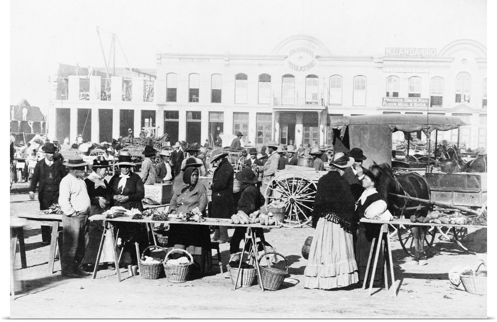 Texas, Market, 1887. A Market On Military Plaza In San Antonio, Texas. Photograph By E.K. Sturdevant, 1887.