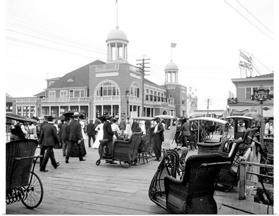 The Boardwalk And the Steel Pier Amusement Park In Atlantic City, c1900