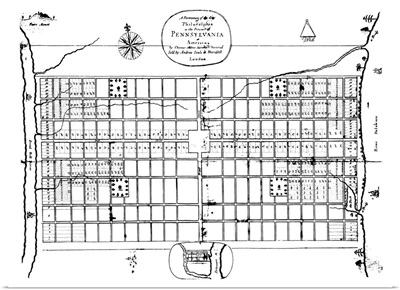 The First Engraved Plan Of the City Of Philadelphia, 1683