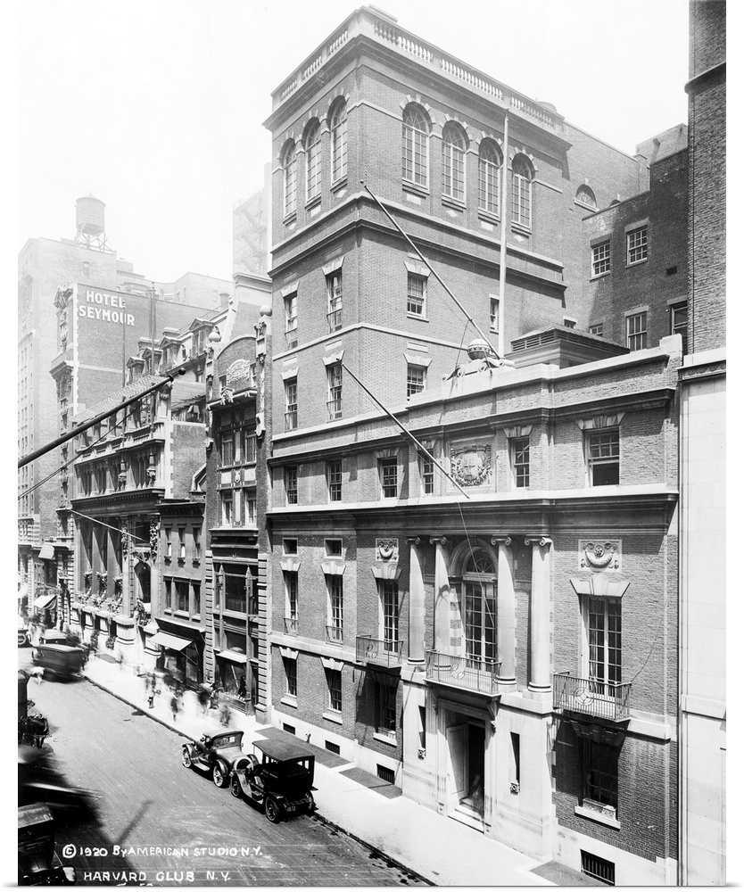 The Harvard Club in New York City. Photograph, c1920.