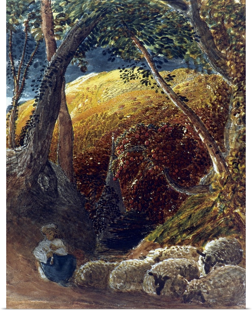 Palmer, Apple Tree. The Magic Apple Tree. Canvas, 19th Century, By Samuel Palmer.
