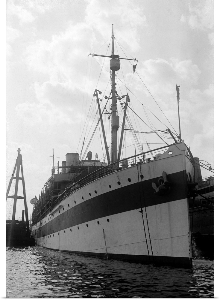 The 'USS Comfort,' used as a hospital ship for the United States Navy in World War I. Photograph, c1919.